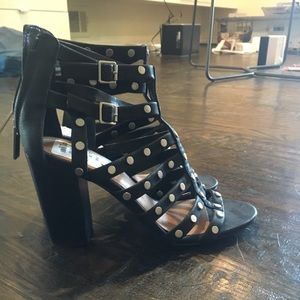 *New* black heel with silver tacks